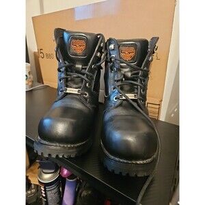 Milwaukee Men's Black Leather 6-inch Lace-Up Motorcycle Biker Boot Sz 8